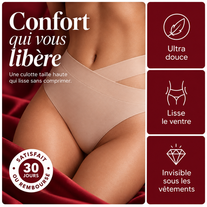 Culotte gainante taille haute Lisance, vue de face, maintien du ventre