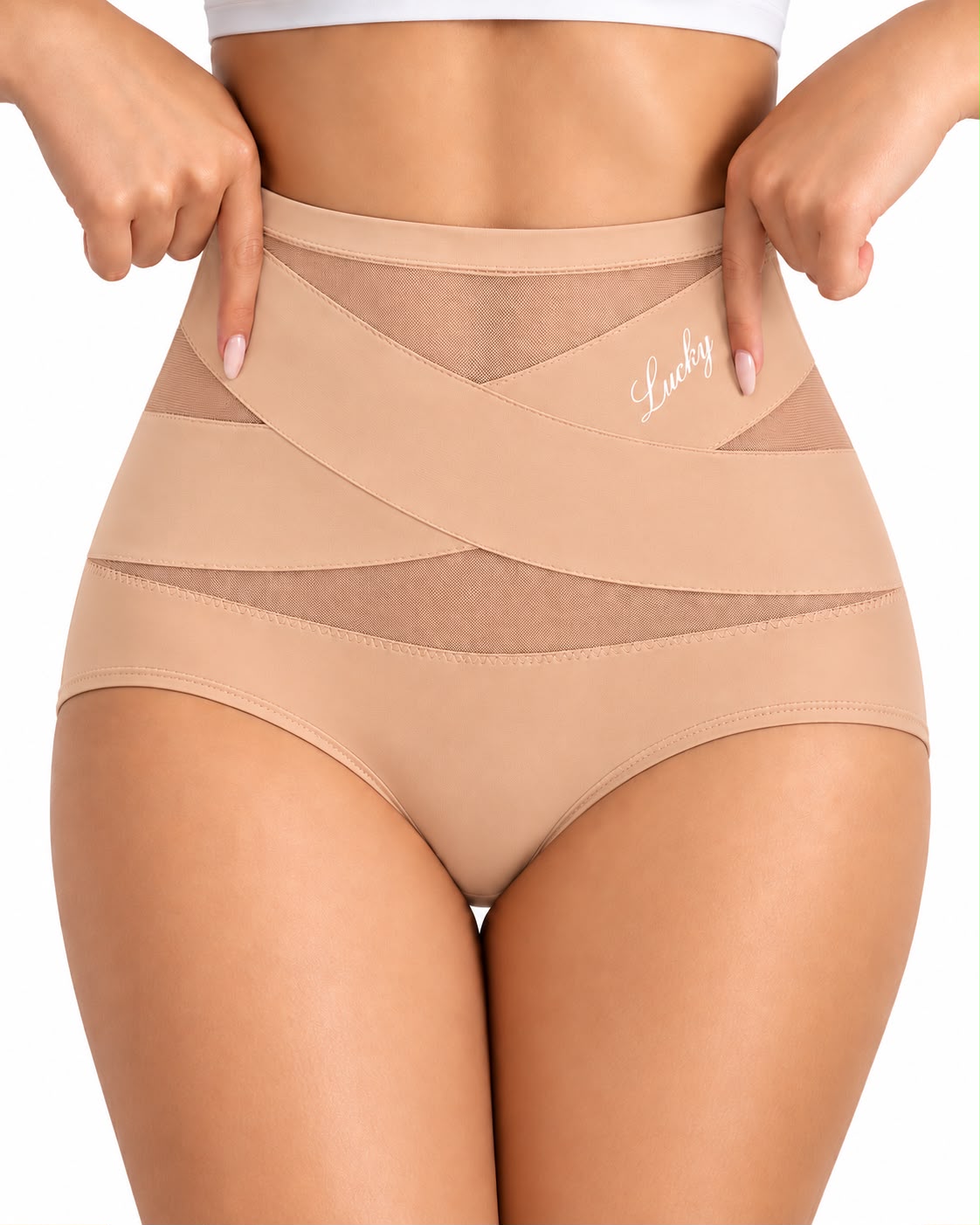 Culotte sculptante taille haute Lisance, coloris Beige chair